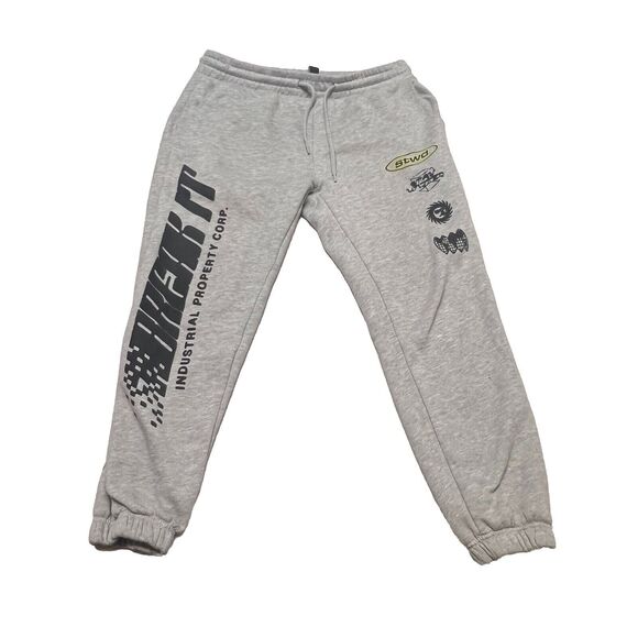 Pull & Bear Grey Sweats STWD Size XL Sweat Pants racing construction y2k vintage - Picture 1 of 5